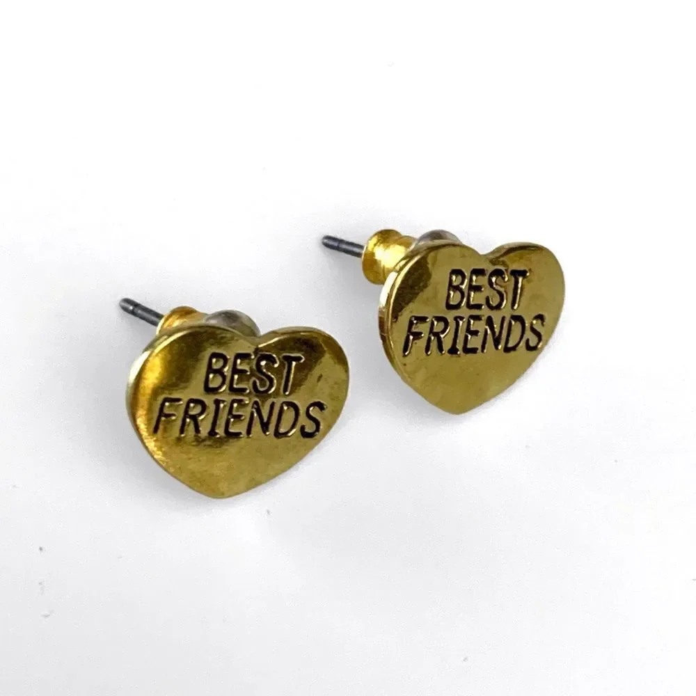 Best Friends Heart Stud Earrings